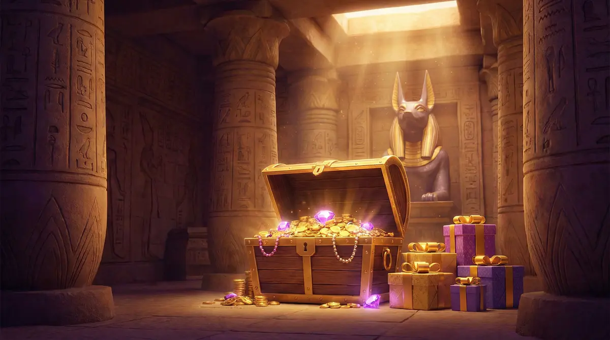 Baú de tesouros com bônus e promoções do stakebet